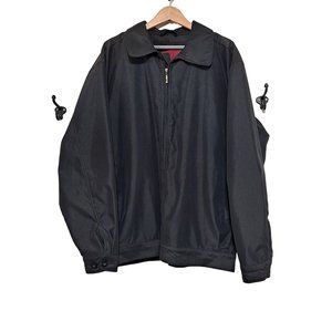 Y2K Jacket Mens Size Large 90s Classic Coat Minimalist Full Zipper Black